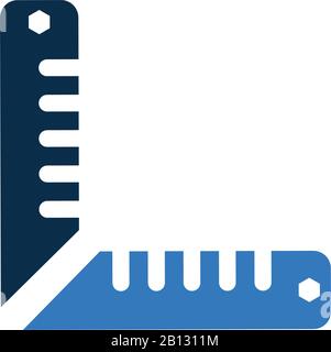 Pixel perfect Ruler icon, size measurement for commercial, print media, web or any type of design projects. Stock Vector