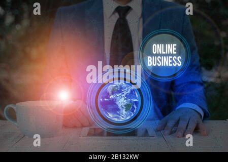 Handwriting text writing Online Business. Conceptual photo kind of business activity that happens over the internet Elements of this image furnished b Stock Photo