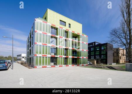 BIQ,algae building,IBA,International Building Exhibition,Wilhelmsburg,Hamburg,Germany Stock Photo