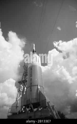 Vintage Space Age Rockets at Rocket Park in Houston, Texas, USA Stock Photo