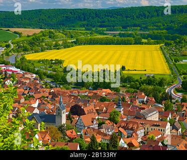 View of Treffurt in the Werra Valley,Wartburgkreis District,Thuringia,Germany Stock Photo