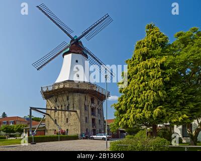 Windmill Amanda in Kappeln an der Schlei,Schleswig-Flensburg,Schleswig-Holstein,Germany Stock Photo
