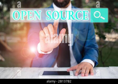 Handwriting text writing Open Source. Conceptual photo denoting software which original source code is made free Stock Photo
