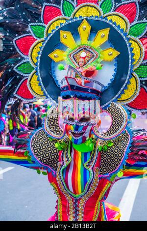 Participant in the Masskara Festival in Bacolod Philippines Stock Photo