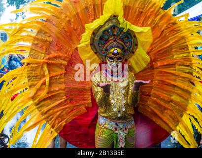 Participant in the Masskara Festival in Bacolod Philippines Stock Photo