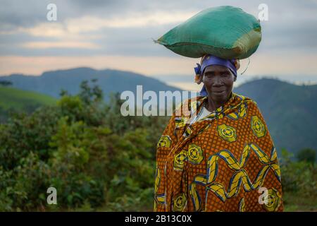 Woman with traditional clothes,Burundi,Africa Stock Photo