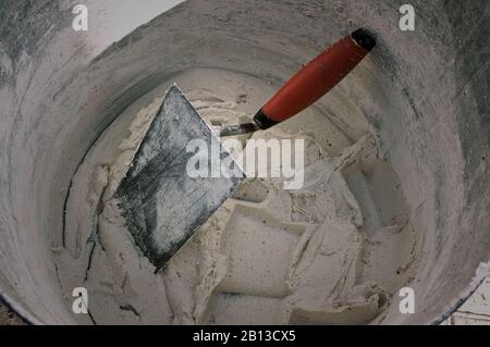 Construction plaster concrete close up Stock Photo