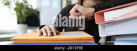 Young employee with headache Stock Photo