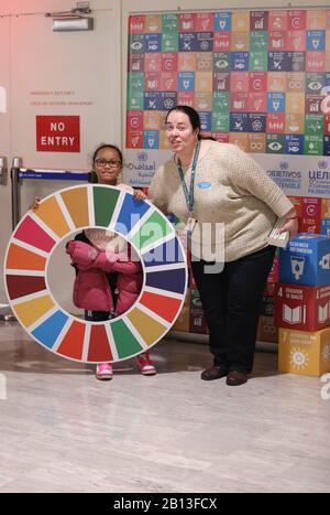 United Nations, New York, USA, February 21, 2020 - Children visiting the United Nations Headquarters during UN Kids Day 2020.Photo: Luiz Rampelotto/EuropaNewswire PHOTO CREDIT MANDATORY. | usage worldwide Stock Photo