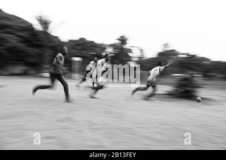 Street soccer,Democratic Republic of Congo,Africa Stock Photo