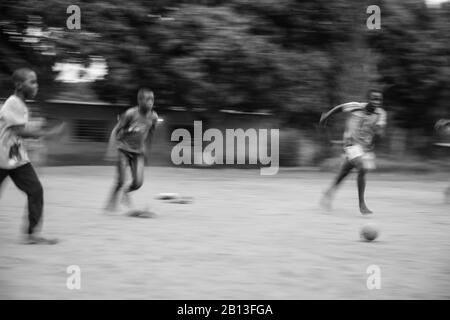 Street soccer,Democratic Republic of Congo,Africa Stock Photo