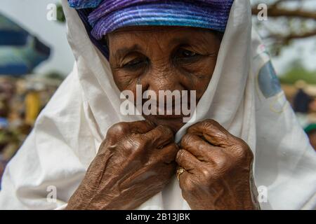 Fulani tribe woman of northern Benin,Africa Stock Photo