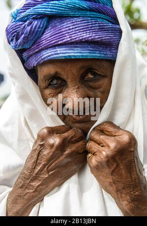 Fulani tribe woman of northern Benin,Africa Stock Photo