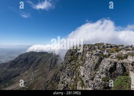 Clouds over Table Mountain,Cape Town,Western Cape,South Africa,Africa Stock Photo