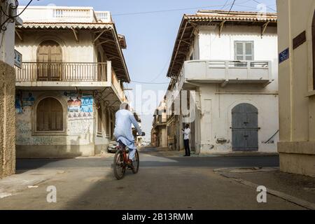Traditional colorful architecture in Saint-Louis, former capital of Senegal  Stock Photo - Alamy