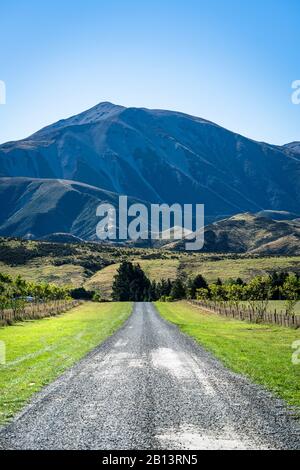 Side street on the SH 73 in New Zealand Stock Photo