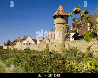 Southern city wall of Mainbernheim,Lower Franconia,Bavaria,Germany Stock Photo