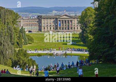 Bergpark Wilhelmshöhe with view of castle and city,Kassel,Hesse,Germany Stock Photo
