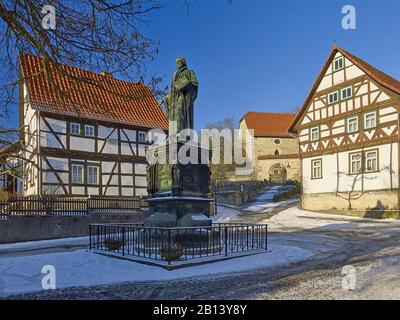 Luther Memorial at Luther Square in Möhra,Wartburgkreis district,Thuringia,Germany Stock Photo