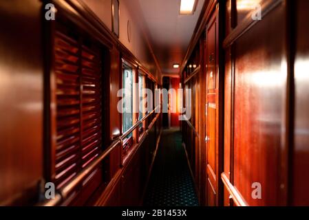 Luxury train car from inside Stock Photo