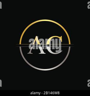 Initial Circle AC Letter With Modern Typography Vector Template. Creative Abstract Letter AC Logo Design Stock Vector