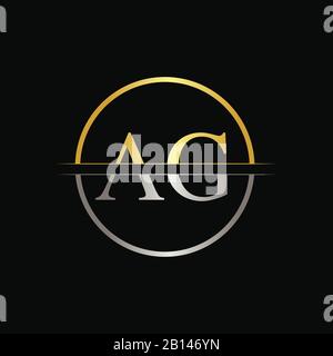 Initial Circle AG Letter With Modern Typography Vector Template. Creative Abstract Letter AG Logo Design Stock Vector