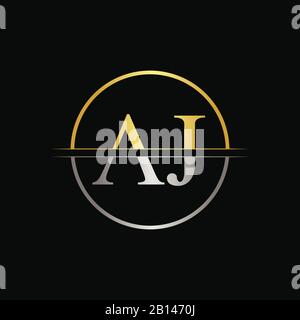 Initial Circle AJ Letter With Modern Typography Vector Template. Creative Abstract Letter AJ Logo Design Stock Vector
