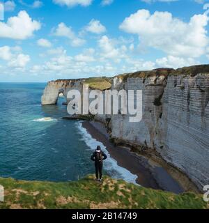 Étretat Steep rock in France Stock Photo