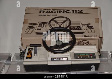 Nintendo Color TV-Game Racing 112 gaming console on display at National Videogame Museum in Texas USA Stock Photo