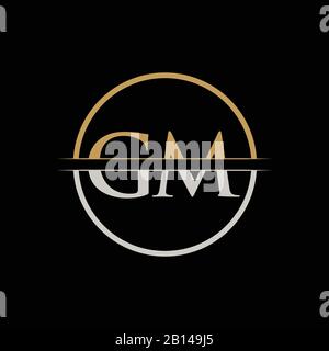 GM letter Type Logo Design vector Template. Initial Letter GM logo Design Stock Vector