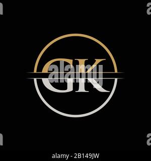 GK letter Type Logo Design vector Template. Initial Letter GK logo Design Stock Vector