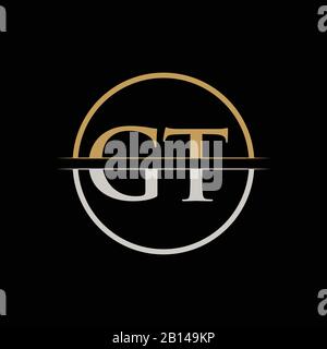 GT letter Type Logo Design vector Template. Initial Letter GT logo Design Stock Vector