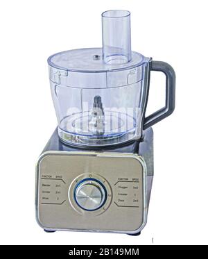 Close up of electric food processor isolated on white background Stock Photo