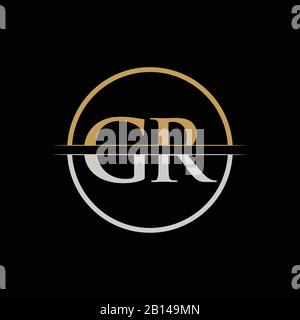 GR letter Type Logo Design vector Template. Initial Letter GR logo Design Stock Vector