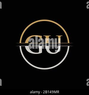 GU letter Type Logo Design vector Template. Initial Letter GU logo Design Stock Vector