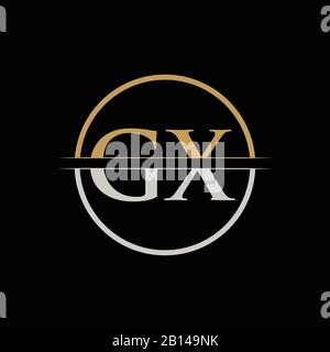 GX letter Type Logo Design vector Template. Initial Letter GX logo Design Stock Vector