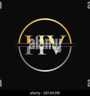 HV letter Type Logo Design vector Template. Abstract Letter HV logo Design Stock Vector