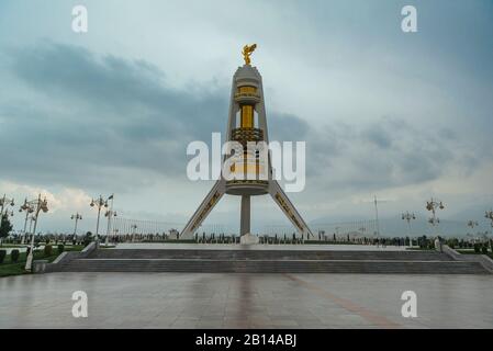 Turkmenistan, Ashgabat City, Monument to Neutrality Stock Photo - Alamy