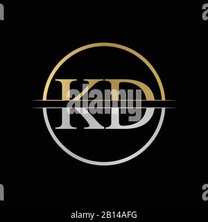 Initial KD letter Logo Design vector Illustration. Abstract Letter KD logo Design Stock Vector