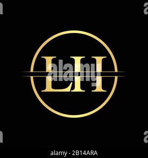 Initial LH letter Logo Design vector Template. Abstract Letter LH logo Design Stock Vector