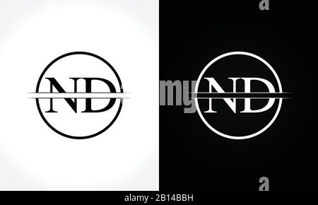Initial Monogram Letter ND Logo Design Vector Template. ND Letter Logo Design Stock Vector