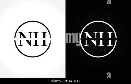 Initial Monogram Letter NH Logo Design Vector Template. NH Letter Logo Design Stock Vector