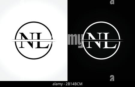 Initial Monogram Letter NL Logo Design Vector Template. NL Letter Logo Design Stock Vector