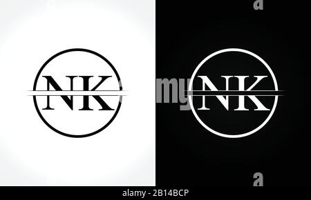 Initial Monogram Letter NK Logo Design Vector Template. NK Letter Logo Design Stock Vector