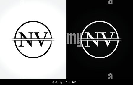 Initial Monogram Letter NV Logo Design Vector Template. NV Letter Logo Design Stock Vector