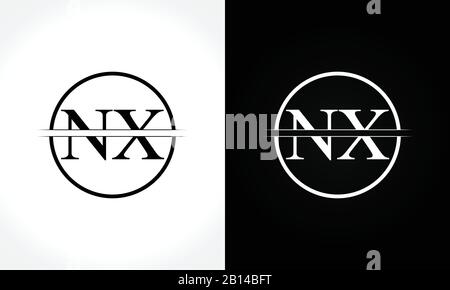 Initial Monogram Letter NX Logo Design Vector Template. NX Letter Logo Design Stock Vector