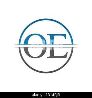 Initial Monogram Letter OE Logo Design Vector Template. OE Letter Logo Design Stock Vector
