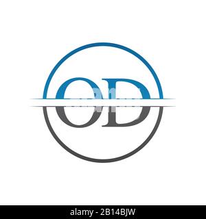 Initial Monogram Letter OD Logo Design Vector Template. OD Letter Logo Design Stock Vector