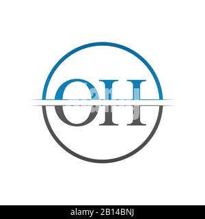 Initial Monogram Letter OH Logo Design Vector Template. OH Letter Logo Design Stock Vector