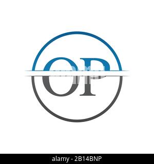Initial Monogram Letter OP Logo Design Vector Template. OP Letter Logo Design Stock Vector